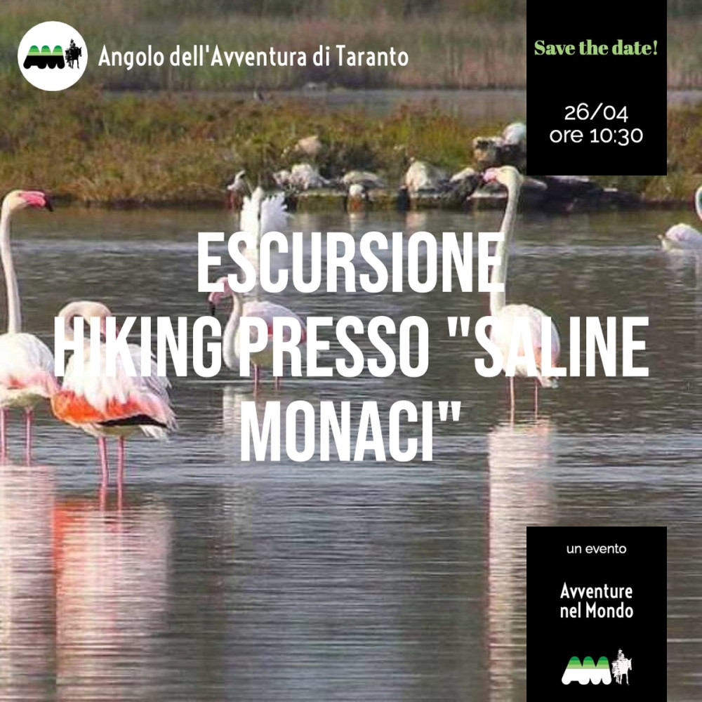 Escursione Hiking presso “Salina dei Monaci”, 26 aprile&nbsp;2026