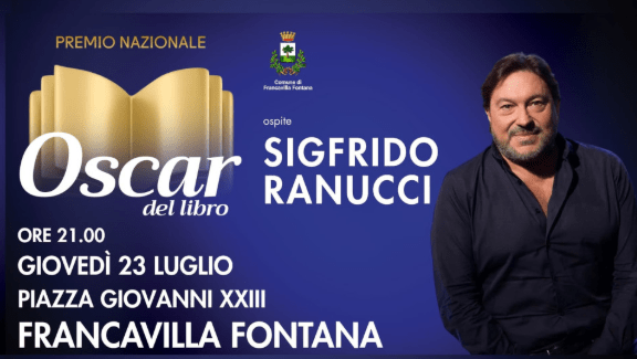 Premio nazionale “Oscar del libro” con Sigfrido Ranucci domani 23 luglio a Francavilla&nbsp;Fontana